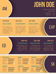 Image showing Modern resume cv template with half circles