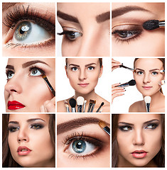 Image showing The make-up collage. Professional details