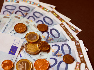 Image showing Retro look Euro bank notes