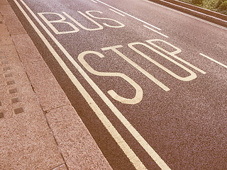 Image showing  Bus stop sign vintage