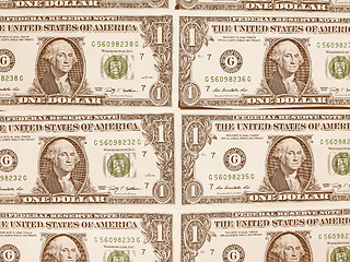 Image showing  Dollar notes 1 Dollar vintage