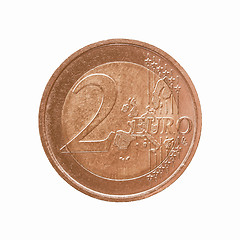 Image showing  Two Euro coin vintage