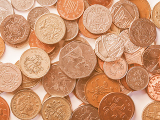 Image showing  Pound coins vintage