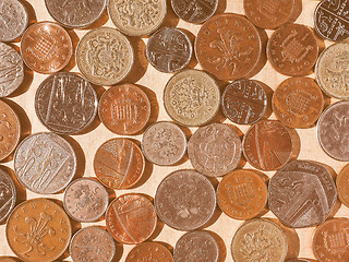 Image showing  Pound coins vintage