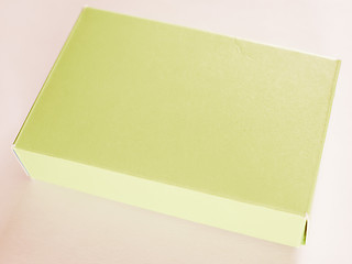 Image showing  Green yellow paper box vintage