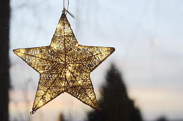 Image showing Christmas star on a window