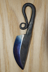 Image showing traditional finnish knife puukko on wooden