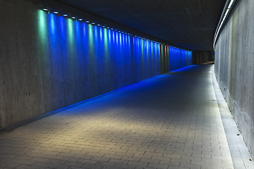 Image showing empty underground concrete tunnel 