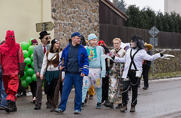 Image showing People attend the Masopust Carnival