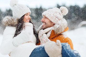 Image showing happy couple outdoors in winter