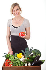 Image showing Cute blond girl shot in studio