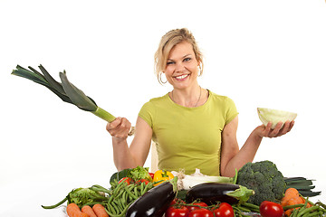 Image showing Cute blond girl shot in studio