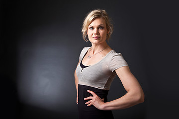 Image showing Cute blond girl shot in studio