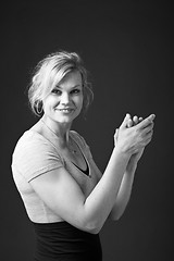 Image showing Cute blond girl shot in studio