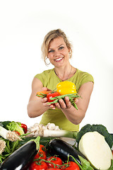 Image showing Cute blond girl shot in studio