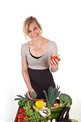 Image showing Cute blond girl shot in studio