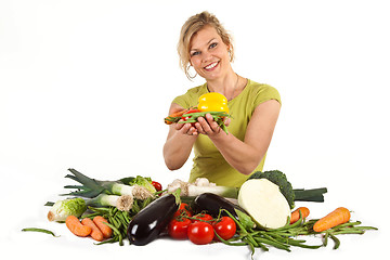 Image showing Cute blond girl shot in studio