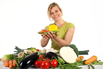 Image showing Cute blond girl shot in studio