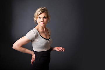 Image showing Cute blond girl shot in studio