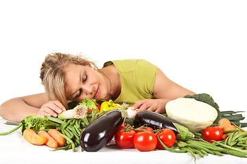 Image showing Cute blond girl shot in studio