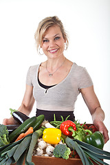 Image showing Cute blond girl shot in studio