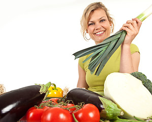 Image showing Cute blond girl shot in studio