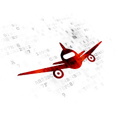 Image showing Travel concept: Aircraft on Digital background