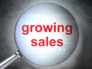 Image showing Finance concept: Growing Sales with optical glass