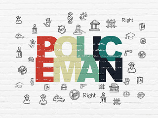 Image showing Law concept: Policeman on wall background