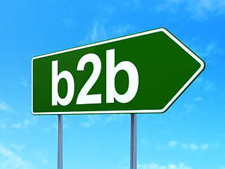 Image showing Finance concept: B2b on road sign background