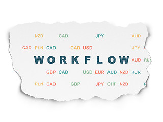 Image showing Business concept: Workflow on Torn Paper background