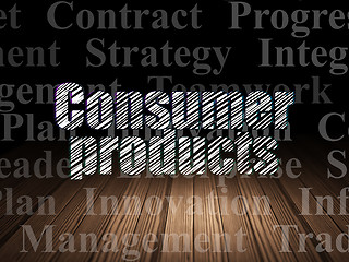 Image showing Finance concept: Consumer Products in grunge dark room