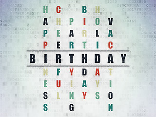 Image showing Holiday concept: Birthday in Crossword Puzzle