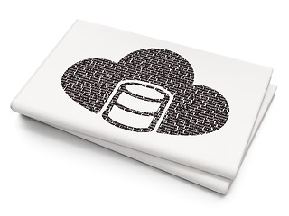 Image showing Software concept: Database With Cloud on Blank Newspaper background