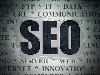 Image showing Web design concept: SEO on Digital Paper background