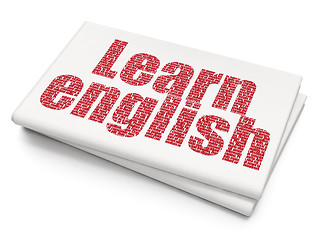 Image showing Learning concept: Learn English on Blank Newspaper background