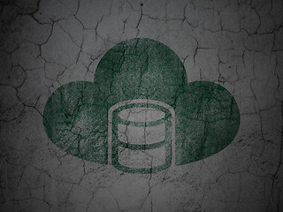Image showing Database concept: Database With Cloud on grunge wall background