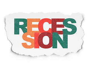 Image showing Finance concept: Recession on Torn Paper background