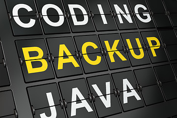 Image showing Software concept: Backup on airport board background
