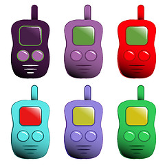 Image showing vector cartoon set of mobile phones