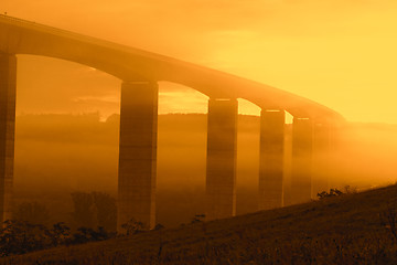 Image showing Viaduct at sunrise