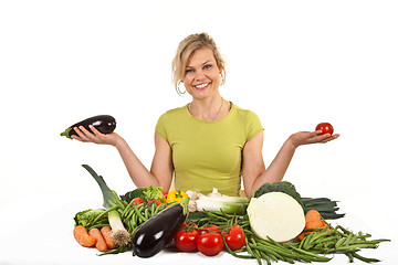 Image showing Cute blond girl shot in studio