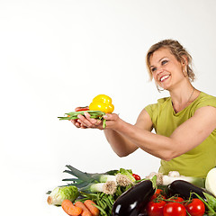 Image showing Cute blond girl shot in studio