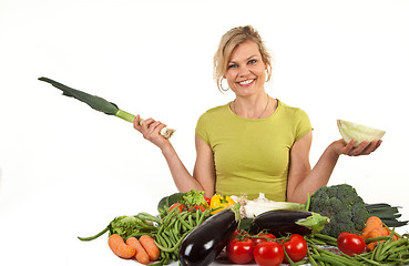 Image showing Cute blond girl shot in studio