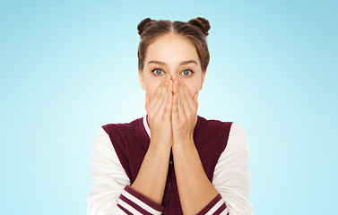 Image showing scared or confused teenage girl