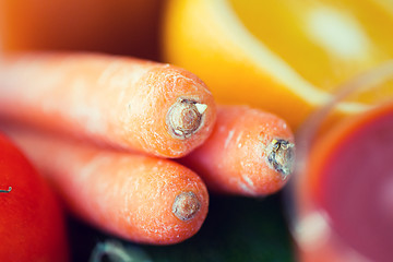 Image showing close up of carrot with fruits and vegetables