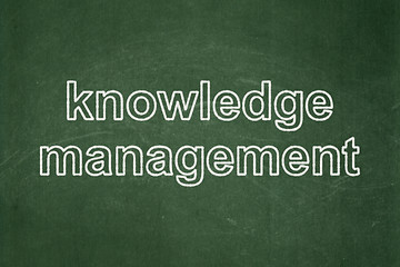 Image showing Studying concept: Knowledge Management on chalkboard background