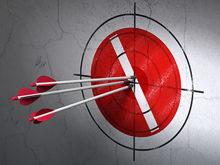 Image showing Health concept: arrows in Pill target on wall background