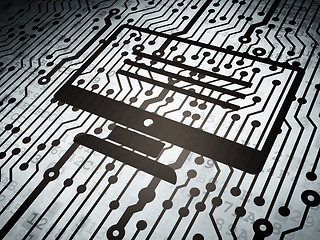 Image showing Database concept: circuit board with Monitor