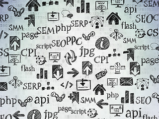 Image showing Digital background: Digital Paper with  Hand Drawn Site Development Icons